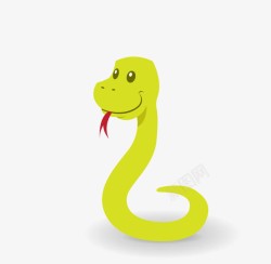 可爱小蛇绿色吐舌头可爱卡通小蛇高清图片