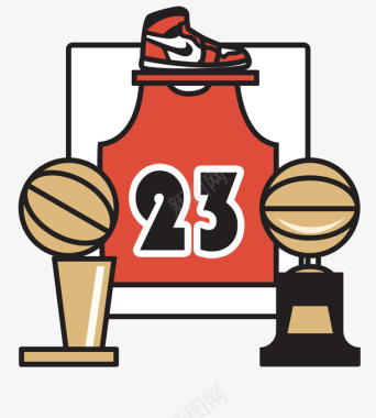 奖奖杯NBA篮球可爱图标插图图标
