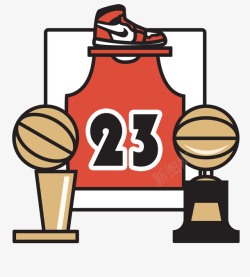 23号NBA篮球可爱图标插图高清图片