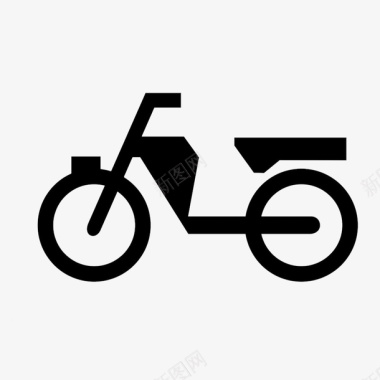 黑色自行小电动车图标图标
