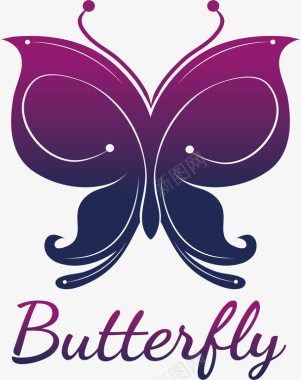 美发沙龙logo蝴蝶美容logo图标图标