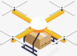 无人机投放包裹带有包裹的无人机高清图片