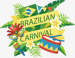 巴西狂欢节派对海报矢量图素材