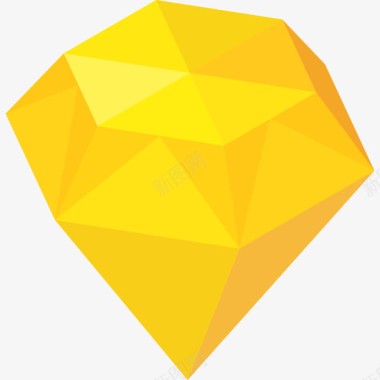 黄色扁平化钻石卡通图标图标