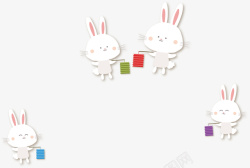 白色玉兔拿着灯笼的玉兔矢量图高清图片