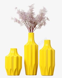 黄色花瓶摆件素材