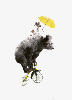 雨伞插画创意动物高清图片