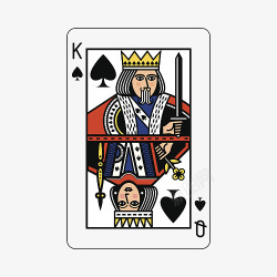 卡牌游戏卡通扑克王和王后卡牌插画高清图片