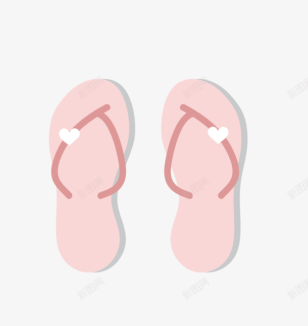 一双粉色的拖鞋png免抠素材_88icon https://88icon.com 卡通手绘 拖鞋 爱心 粉色 粉色拖鞋 装饰图 鞋子