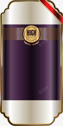 高档紫色红酒标签素材