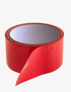 红色热封粘贴大卷封箱胶带实物素材