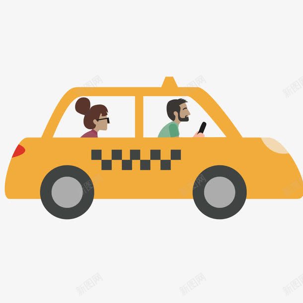 黄色的出租车png免抠素材_88icon https://88icon.com 乘客 交通 司机 新司机 车辆 黄色
