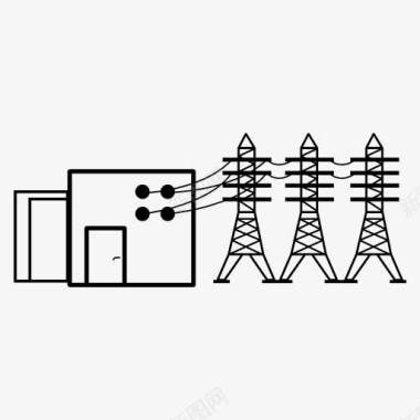 高压电线塔图标图标