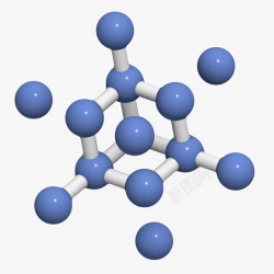 阿伏伽德罗蓝色纯硅分子形状高清图片