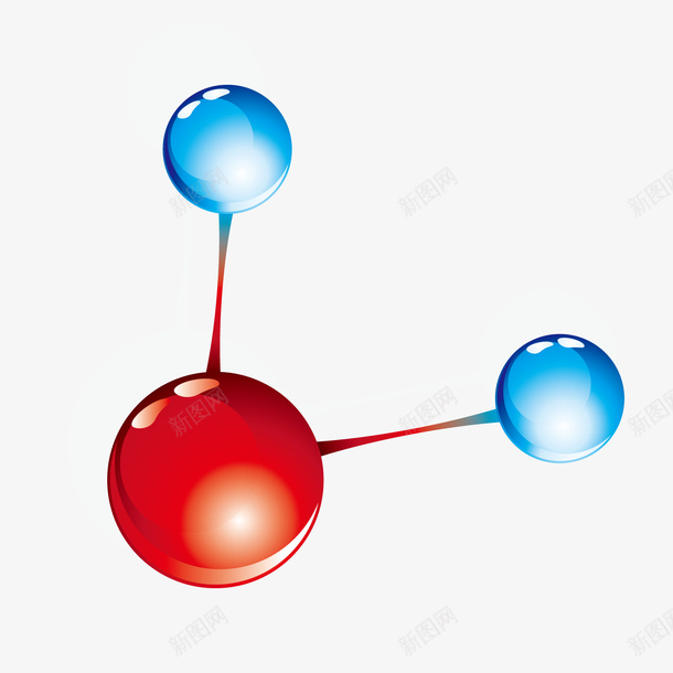 红蓝色圆球分子结构png免抠素材_88icon https://88icon.com 分子结构 化学 化学式 水结构 物理 物理元素 物理学科 科学研究