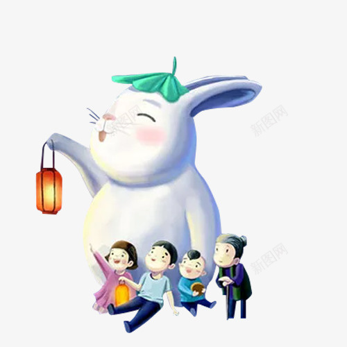 中秋节一起赏月的兔子和人png免抠素材_88icon https://88icon.com 中秋节 中秋节一起赏月的兔子和人 卡通 手绘 赏月