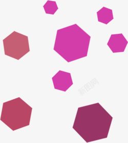 粉紫色六角形海报素材