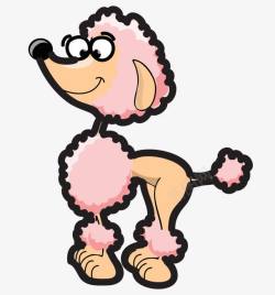 狗类粉色泰迪粉色卡通动物手绘高清图片
