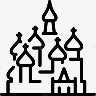 巴洛克教堂建筑大教堂的圣罗勒图标图标