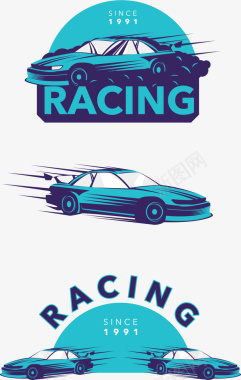 赛车logo手绘赛车图标矢量图图标