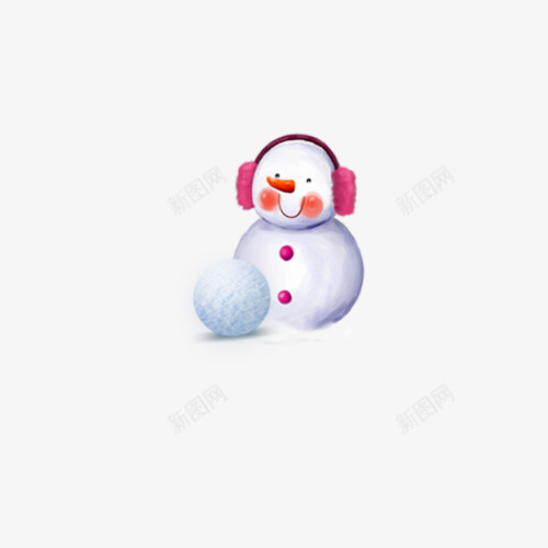 灰白色的雪人和雪球psd免抠素材_88icon https://88icon.com 卡通雪人 灰色 白色 白色雪人 红色 雪人 雪球