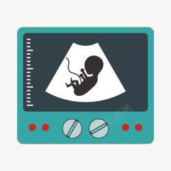 新生儿降临日B超显示器上的胎儿高清图片