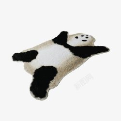 创意熊猫毛皮边毯素材