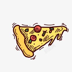 三角披萨西餐宣传卡通手绘素材