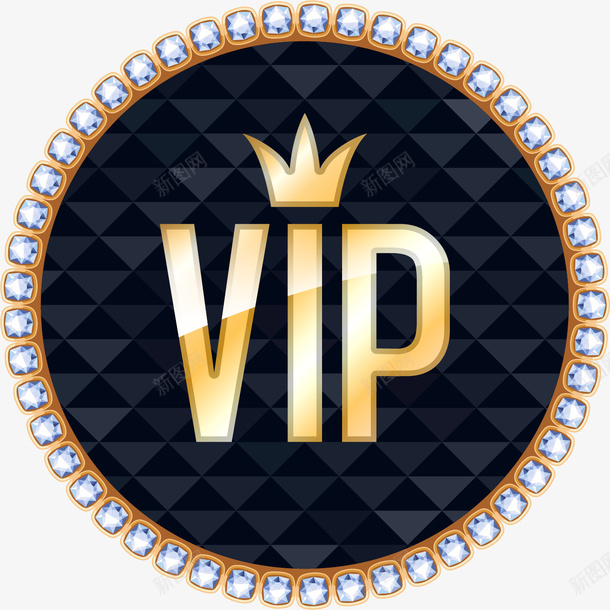 手绘VIP标签png免抠素材_88icon https://88icon.com VIP标签 手绘 钻石