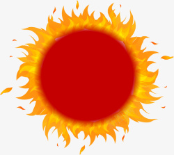 红色的太阳卡通红色猛烈太阳高清图片