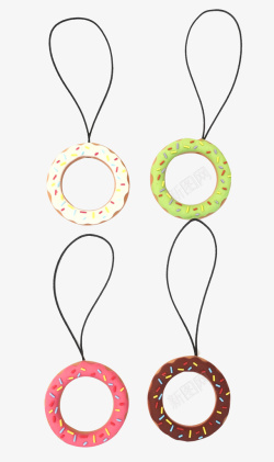 甜甜圈手机挂件手绳素材