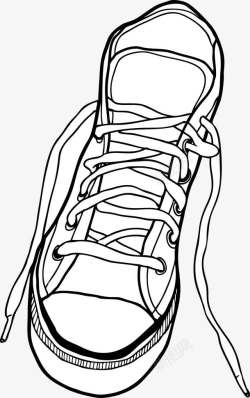运动鞋素描黑色帆布鞋素描图高清图片
