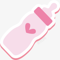 粉红色的奶瓶矢量图素材