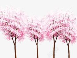 水墨樱花树唯美背景素材