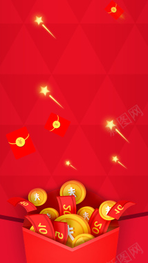 红色周年庆典金币金钱背景背景