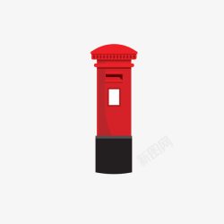 信箱标志复古圆柱红色电话亭高清图片