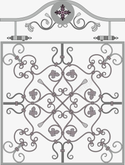 铁门素材欧式花纹铁围栏高清图片