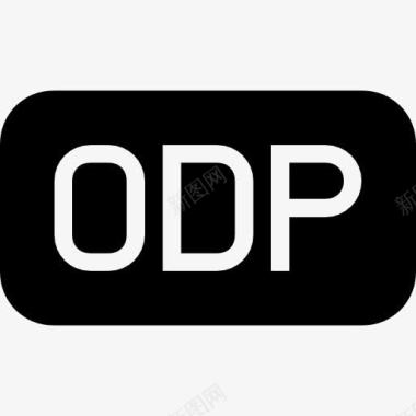 圆角五角星ODP的文件类型的黑色圆角矩形界面符号图标图标