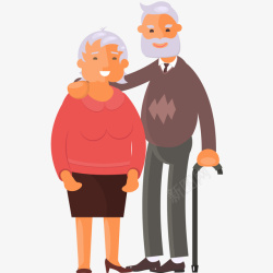 退休人员老年夫妇插画矢量图高清图片