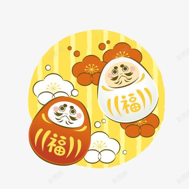 卡通红白达摩png免抠素材_88icon https://88icon.com 卡通达摩 新年图案 日式式神 福星达摩 红白达摩