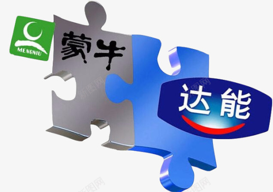 灰色图表达能蒙牛LOGO拼图色块灰色蓝图标图标