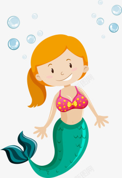 人鱼女孩世界海洋日开心的人鱼高清图片