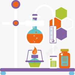 实验室里酒精灯加热矢量图素材
