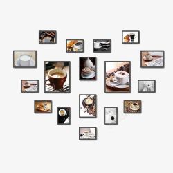心形咖啡店照片墙素材