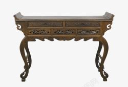 复古木质雕花桌子素材