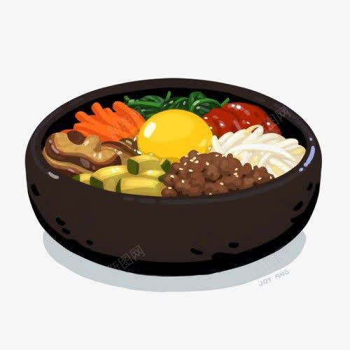 石锅拌饭png免抠素材_88icon https://88icon.com 卡通 手绘 料理插图 韩式料理 食物 鸡蛋