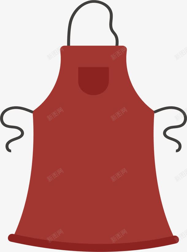酒红色简约围裙png免抠素材_88icon https://88icon.com 厨房用品 围裙 矢量素材 酒红色 防水围裙