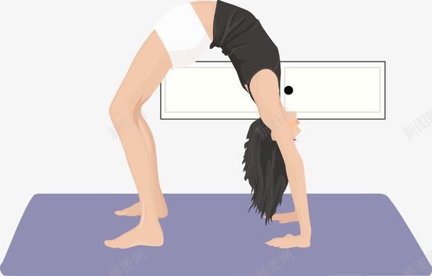 下腰锻炼png免抠素材_88icon https://88icon.com 健身 垫板 瑜伽 瑜伽班 瘦身