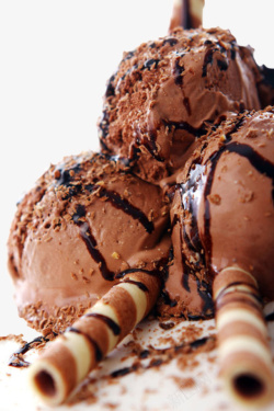一堆美味的巧克力冰激凌素材
