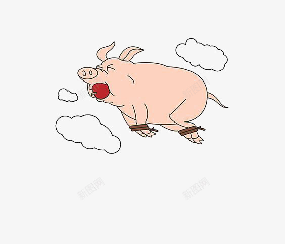 会飞的猪png免抠素材_88icon https://88icon.com 卡通小猪 卡通贴画 可爱小猪 小猪免扣PNG 手绘 白色云朵